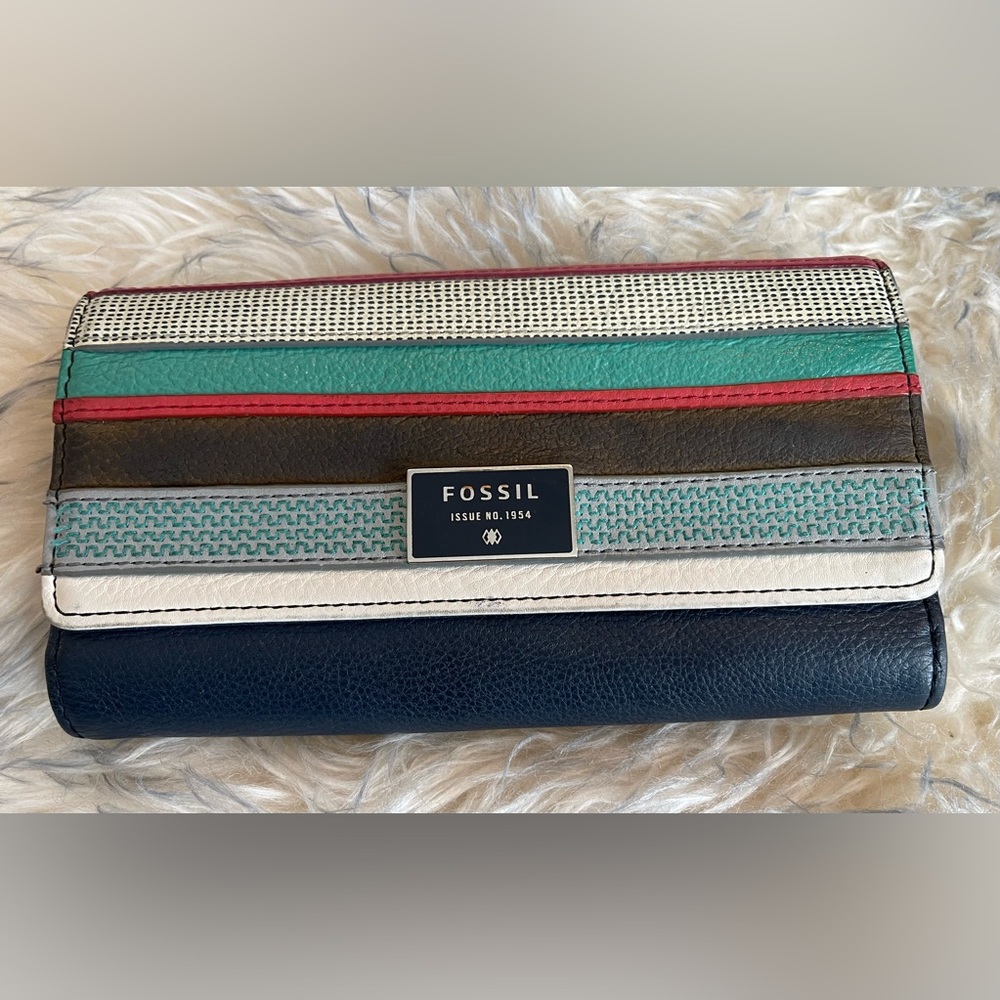 Fossil Multicolor Striped Wallet